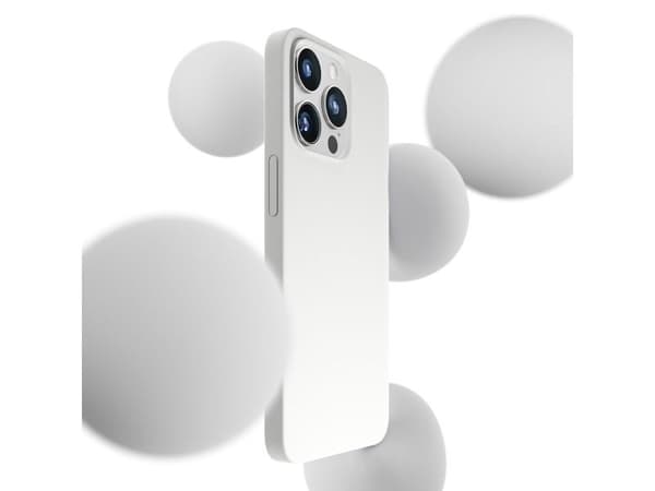 3mk Hardy Silicone MagCase för iPhone 14 Pro Max - Vit