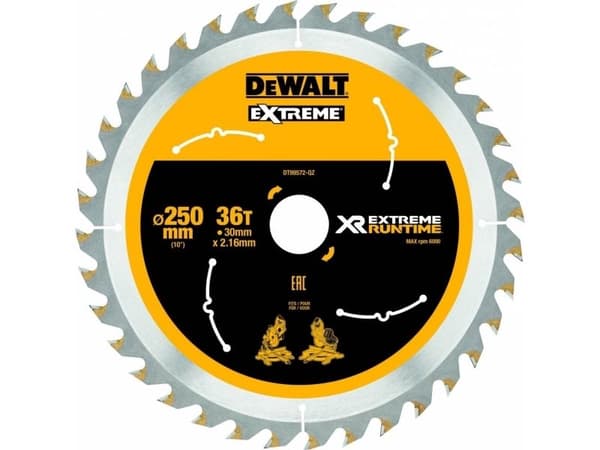 DeWALT XR Extreme Runtime - Cirkelsågsklinga - 250 mm - 36 tänder