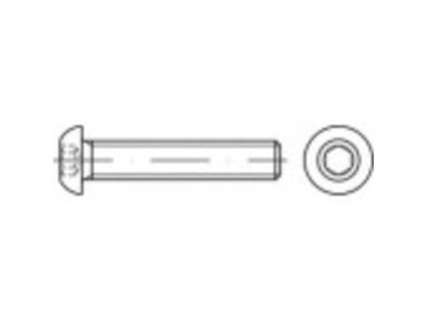 TOOLCRAFT linsehode skrue M10 30 mm innvendig sekskant A2 rustfritt stål (200 stk)