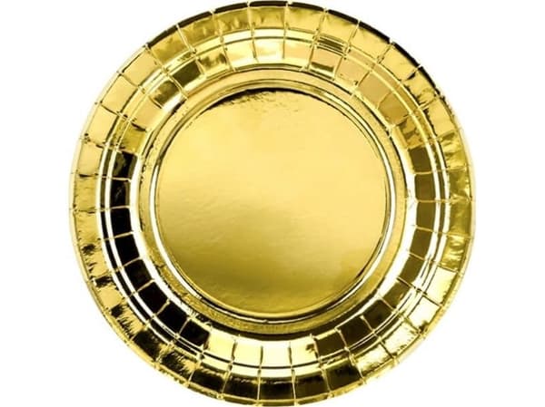 Guld paptallerkner 18 cm