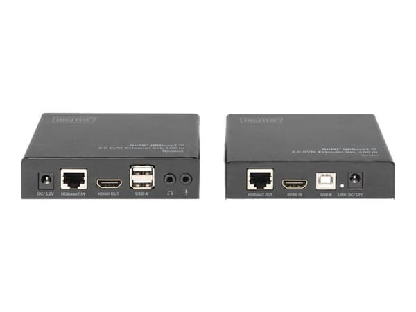 DIGITUS DS-55505 - Extender Set - KVM / lyd / USB-utvider - HDBaseT 2.0 - USB - opp til 100 m
