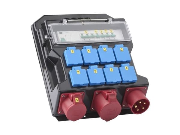 HEATCOM LT RAKENNUSVIRTAKAAPELI 32A 8x SCHUKO OUTPUTS - IP 44