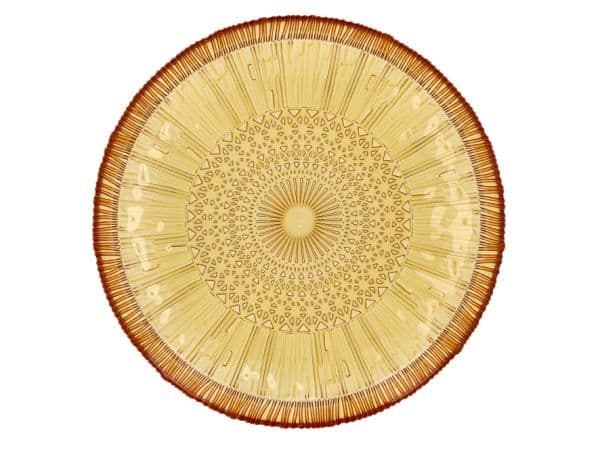 BITZ 30682, Serveringsskål, Glas, Bärnsten, Rund, 30 cm, 30 mm