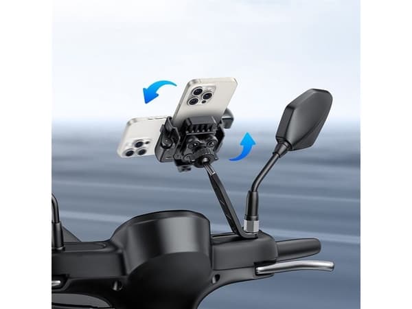 Baseus GoTrip Series sykkeltelefonholder bak-speilversjon Cluster svart
