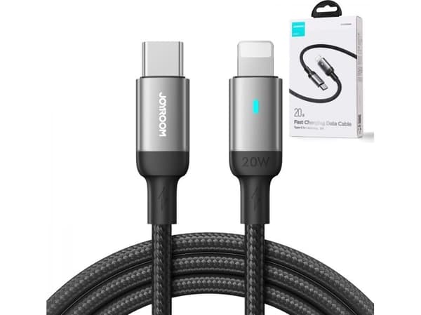 USB-kabel Joyroom USB-C til Lightning 1,2 m svart (JYR650)