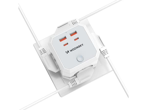 Wozinsky WKZ-4B Power Cube 4x AC 2x USB-A 2x USB-C PD 20 W 4000 W - White