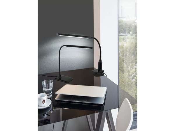 EGLO LAROA LED bordlampe i sort med flexarm