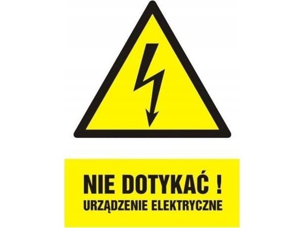 PROCERA skylt TDC, Rör inte! elektrisk utrustning