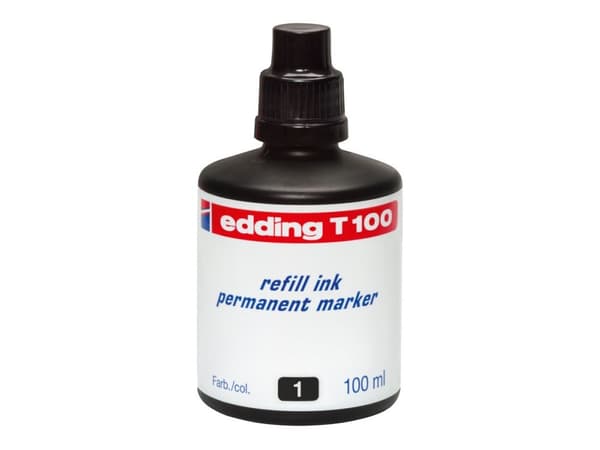 edding T 100 - Bläck - permanent - svart - 100 ml