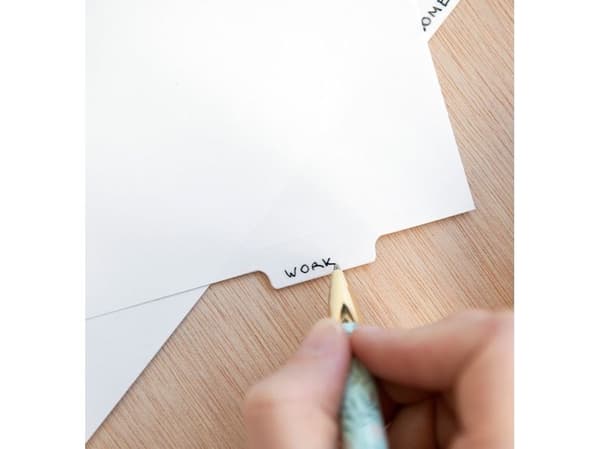 Filofax register personal 6 flikar vit