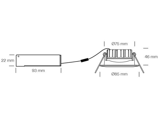 Downlight Velia Low Profile 5W 3000K Cri>95 rund, mat hvid
