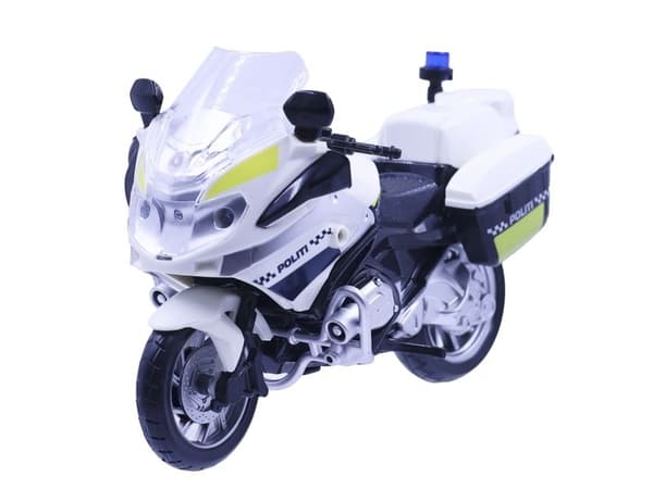 Politimotorcykel m/lys og lyd 18cm