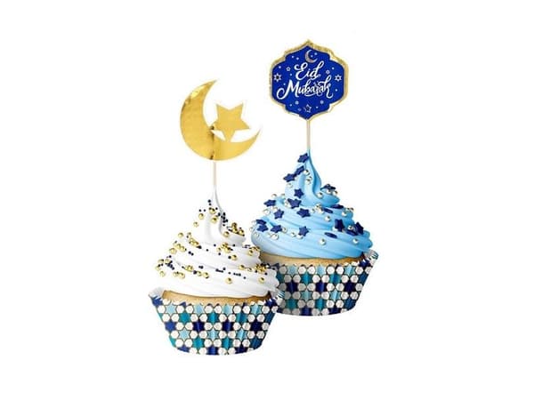 Cupcake asetettu Eid Mubarak