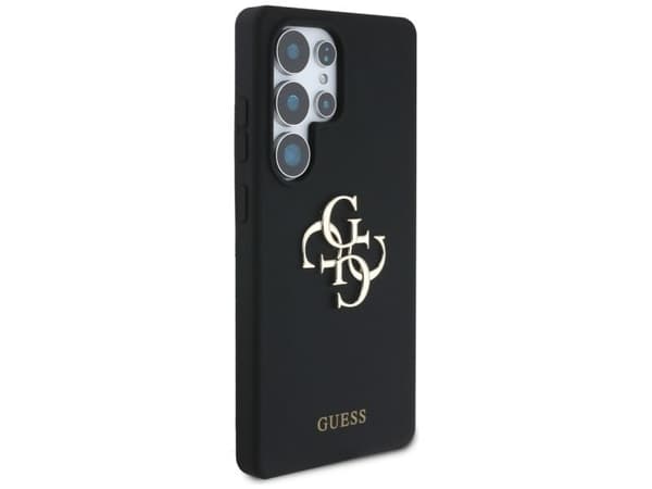 Guess silikon Big 4G logo bottom Script-deksel til Samsung Galaxy S25 Ultra - sort