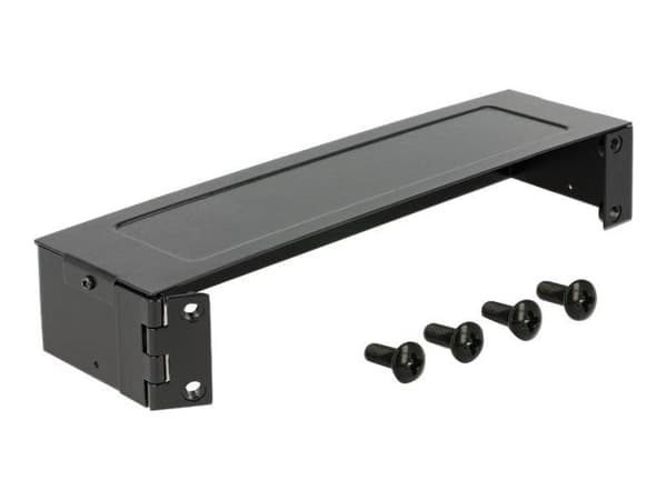 Delock - Monteringsfäste för manöverpanel - väggmontering - svart - 1U - 10"