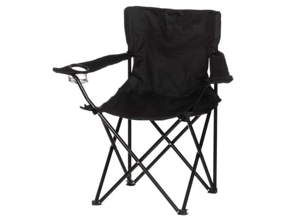 Campingstol med flaskeholder Svart