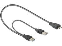 Delock - USB-kabel - USB typ A (hane) till USB (endast ström), Micro-USB typ B (hane) - USB 3.0 - 20 cm