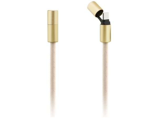 Guess CBDY 4G Charm USB-C til USB-C-kabel 150 cm - Beige