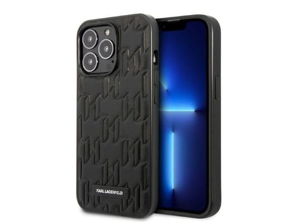 Karl Lagerfeld monogram plaque deksel til iPhone 13 Pro Max - svart