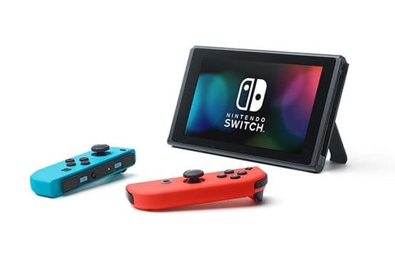 Nintendo Switch V2 - Spilkonsol - Full HD - 32GB - sort / neonrød / neonblå