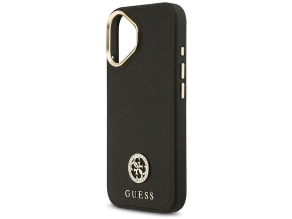Guess grained strass logo MagSafe-deksel til iPhone 17 - svart