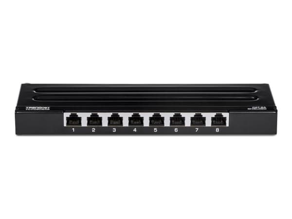 TRENDnet TC-P08C6AS - Patch-panel - väggmontering - CAT 6a - STP - RJ-45 X 8 - 0.5U