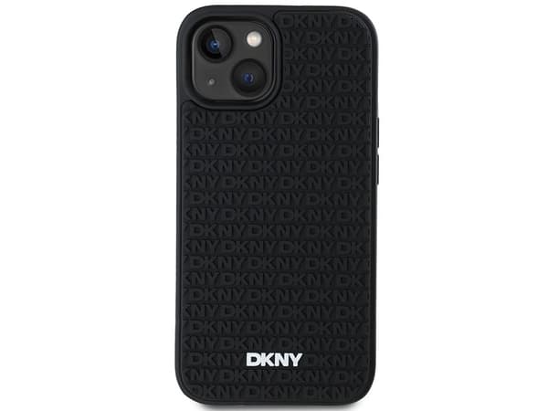 DKNY 3D Rubber Repeat Pattern case for iPhone 15/14/13 - black
