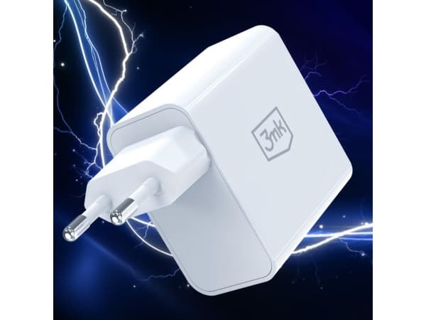 3mk FlowPower 45 W 1A1C PD3.0 QC4+ valkoinen