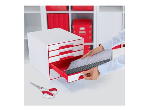 Leitz WOW CUBE - Lådskåp - 5 lådor - för A4 Plus - röd