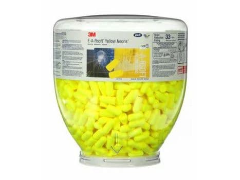 Ørepropper 3M Ear Soft yellow neons, refill - (beholder á 500 par)