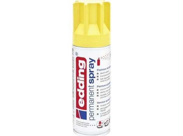 Edding Permanent Spray, 200 ml, Gult, Matte, Sprayboks