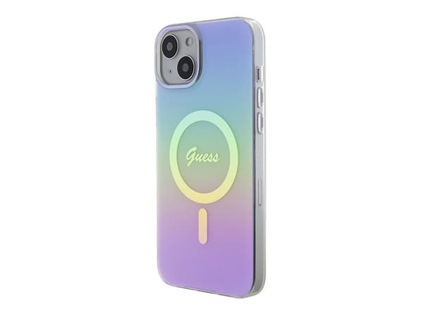 Guess IML iriserende MagSafe-deksel til iPhone 15 Plus - lilla