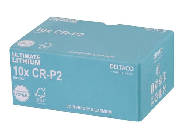 DELTACO Ultimate - Batteri 10 x CR-P2 - Li - blå