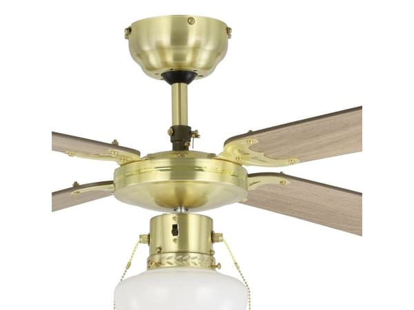 EGLO FORTALEZA vifte AC E27 messing/natur