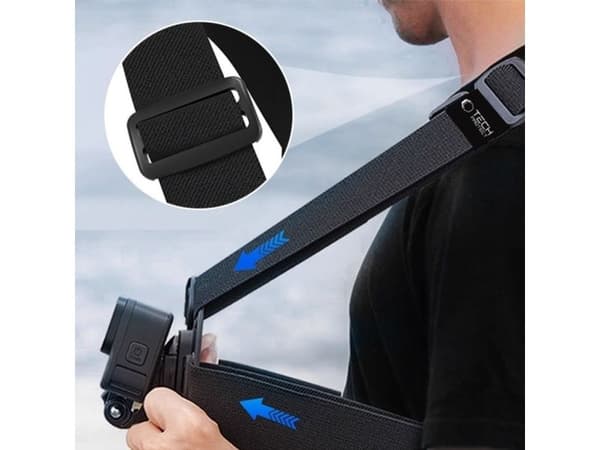 Tech-Protect GA100 brystmontering for GoPro / DJI - Svart