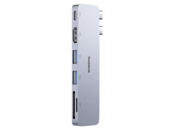 Baseus Dokkingstasjon Ultra Joy 6-i-1 (USB-C PD, 2xUSB 3.0, HDMI, SD/TF) grå