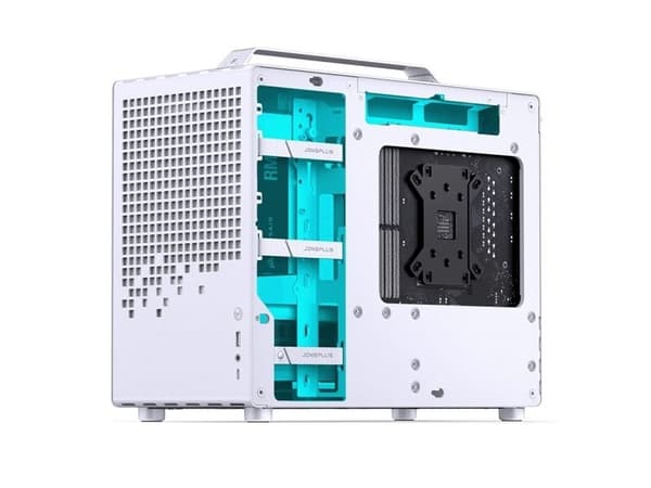 Jonsplus Z20 Mesh PC-koffert, Mini Tower, Micro-ATX, med bærehåndtak - hvit
