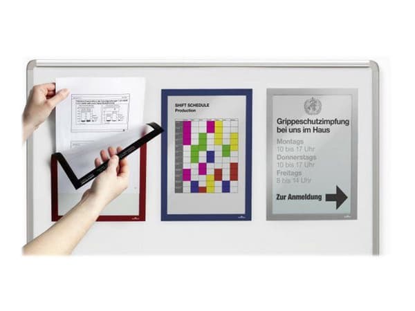 Info-ram DURABLE Duraframe Magnetic A4, röd, förpackning med 5 st