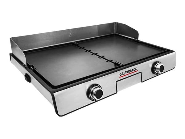 Gastroback Design Plancha &amp; BBQ, Sort, Rustfrit stål, Rustfrit stål, Rustfrit stål, Rektangulær, Dreje, 1300 cm², 420 x 280 mm