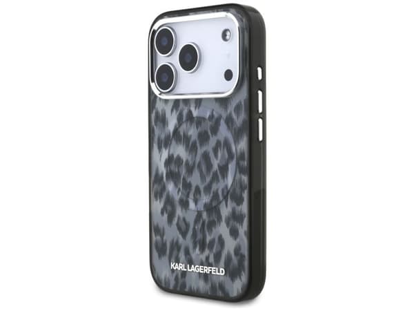 Karl Lagerfeld IML Leopard Pattern MagSafe Case for iPhone 17 Pro - Black