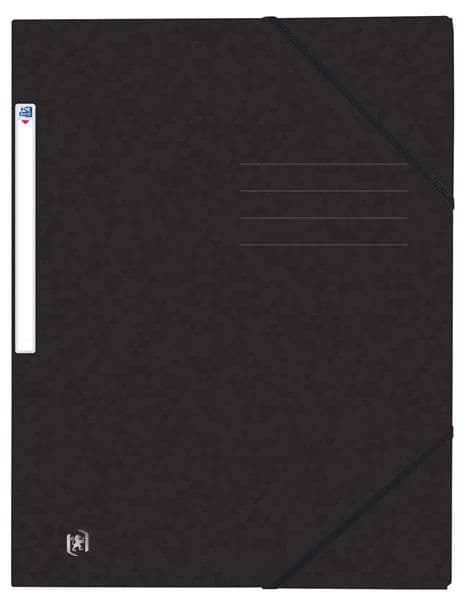 Elastikmappe Oxford Top File+, 3-klap, A4, sort
