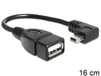 DeLOCK 83245, 0,16 m, USB A, Mini-USB B, Musta