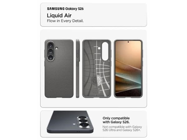 Spigen Liquid Air-etui til Samsung Galaxy S26 - grå