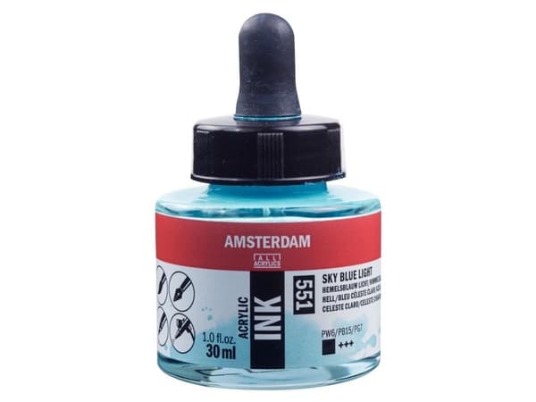 Amsterdam Acrylic blekkflaske lys blå 551