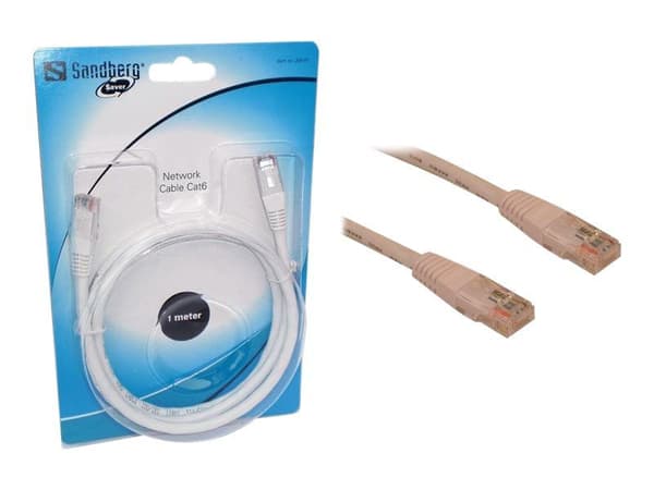 Sandberg SAVER - Netværkskabel - UTP - Cat6 - Hvit - 3m