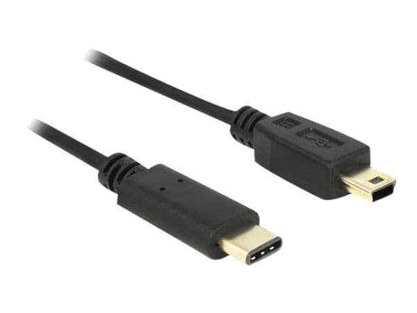DeLOCK 2m, USB2.0-C/USB2.0 Mini-B, 2 m, Mini-USB B, USB C, USB 2.0, Uros/uros, Musta
