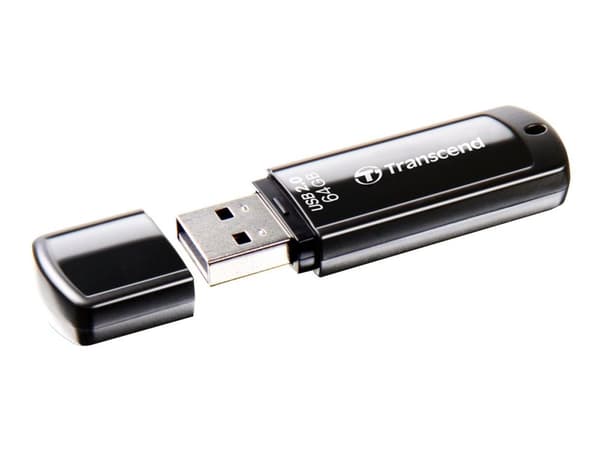 Transcend JetFlash 350 - USB flash-enhet - 64 GB - USB 2.0 - svart