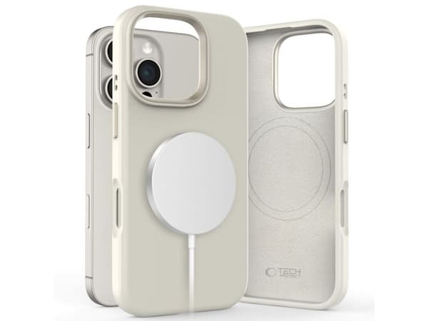Tech-Protect silikone PU MagSafe-deksel for iPhone 16 Pro - beige
