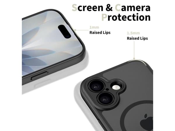 Tech-Protect BasicMag MagSafe-deksel for iPhone 17 - matt svart