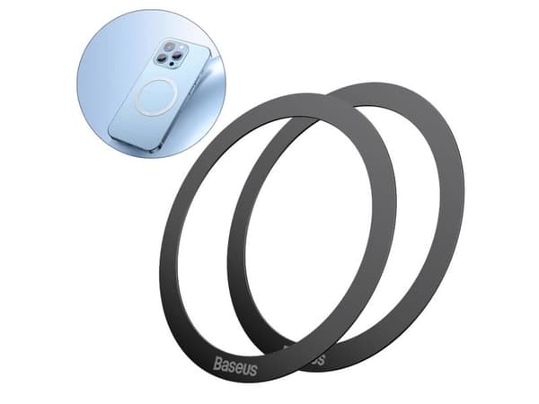 Baseus PCCH000001, Magnetisk ring, Svart, Rustfritt stål, 0,4 mm, 5,5 cm, 2 stykker